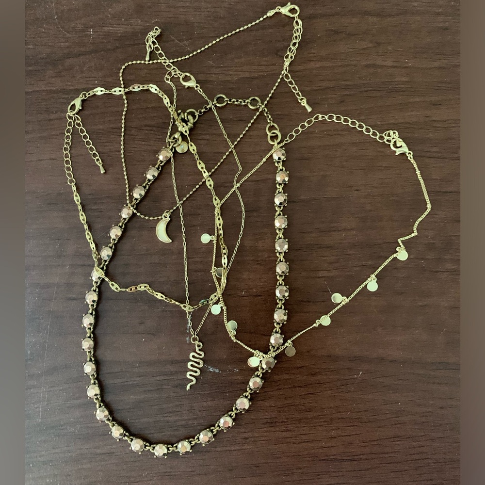 Gold choker necklaces, madewell and j crew
